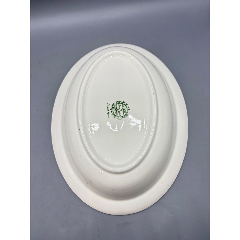 Hall Superior Quality Cameo Rose Oval Serving Bowl Vintage Mary Dunbar 10 Inch - Picture 4 of 7